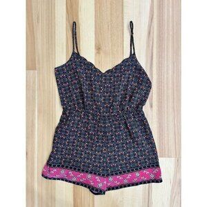 UO Staring At Stars Black Printed Romper S